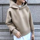 Eyelet-accent Plain Hoodie