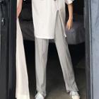 Side-slit Straight-fit Pants