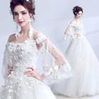 Off-shoulder Rosette Wedding Ball Gown