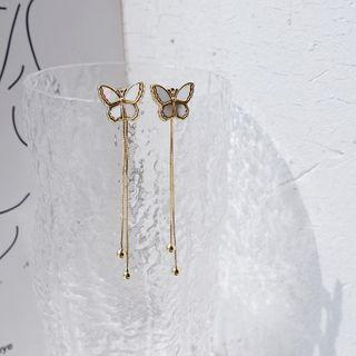 Alloy Butterfly Fringed Earring 1 Pair - Gold - One Size
