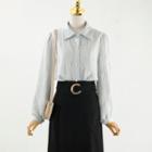 Plain Shirt / Side-slit Pencil Skirt