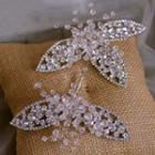 Wedding Faux Crystal Leaf Headpiece 3 Piece - Headpiece - Silver - One Size