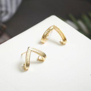 V Shape Alloy Earring 1 Pair - Gold - One Size