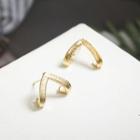 V Shape Alloy Earring 1 Pair - Gold - One Size