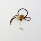 Pompom Faux-pearl Hair-tie As Shown In Figure - One Size