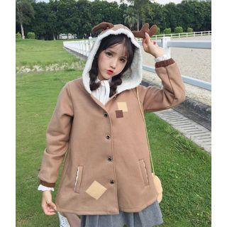 Antler Hooded Single-breasted Coat