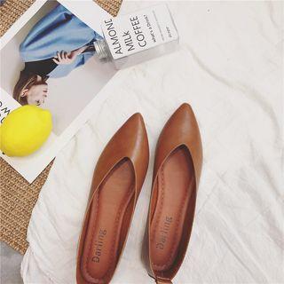 Faux Leather Pointed Flats