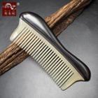Wooden & Horn Hair Comb Black & Off-white - One Size