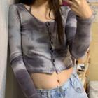 Tie-dyed Crop Top As Shown In Figure - One Size