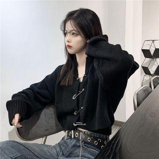 Pin Detail Cardigan Black - One Size