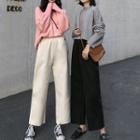 Plain Sweater / Cropped Wide-leg Pants