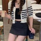 Cropped Cardigan / Camisole Top / Mini Pencil Skirt