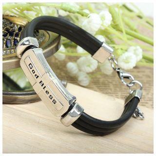 Letter Titanium Steel Silicone Bracelet