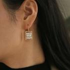 Rhinestone Rectangle Alloy Dangle Earring 1 Pair - Gold - One Size