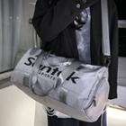 Nylon Lettering Carryall Bag / Faux Leather Lettering Carryall Bag