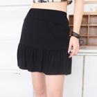 Elastic Waist A-line Skirt Black - One Size