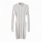 Cable-knit Long-sleeve Mini Bodycon Dress