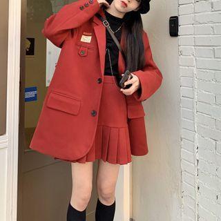 Set: Plain Blazer + Mini Skirt