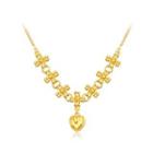 Fashion Romantic Plated Gold Heart Necklace Golden - One Size