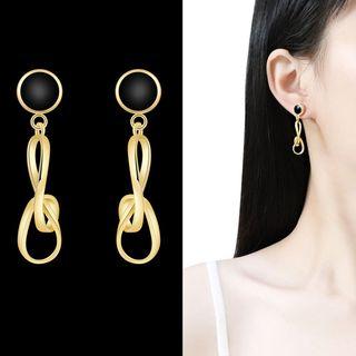 Twisted Loop Dangle Earring 1 Pair - Sterling Silver Needle - Drop Earring - One Size