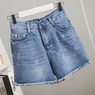 Fray Hem Denim Shorts / Under Shorts