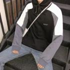Color Block Raglan Sleeve Hooded Sweatshirt