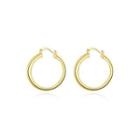 Simple Plated Gold Round Earrings Golden - One Size