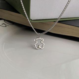 Cutout Bear Pendant Necklace Necklace - One Size
