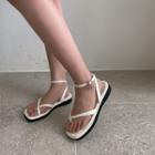 Ankle-strap Bare Flat Sandals