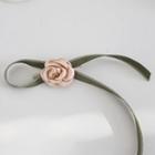 Flower Ribbon Hair Clip Pink & Green - One Size