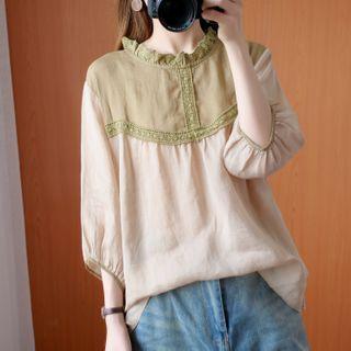 Puff-sleeve Linen Tunic