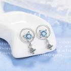Alloy Rhinestone Star Dangle Earring Copper White Gold Plating - One Size