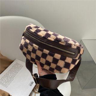 Check Fleece Sling Bag