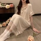 Short-sleeve Lace Trim Sleep Dress