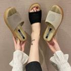 Platform Wedge Knit Slide Sandals