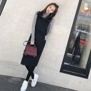Set: Turtleneck Sweater + Midi Jumper Dress