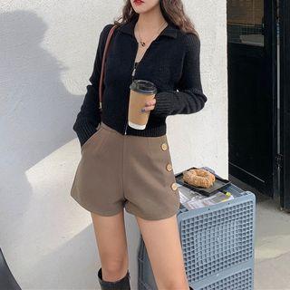 Collared Zip Knit Top