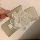 Flower Hair Clamp 1pc - Light Green & White - One Size