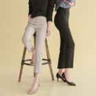 Band-waist Straight-cut Dress Pants In 2 Lengths