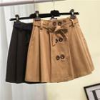 Double Breasted A-line Mini Skirt