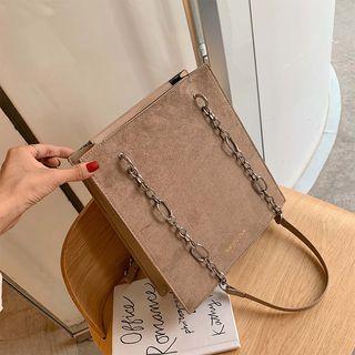 Chain Strap Corduroy Tote Bag