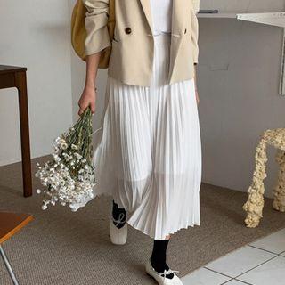 Chiffon Long Pleated Skirt In 7 Colors