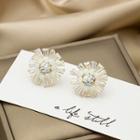Flower Faux Crystal Earring 1 Pair - E2801 - White - One Size