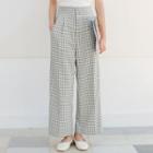 Gingham High-waist Wide Leg Pants