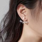 925 Sterling Silver Flower Faux Pearl Swing Earring