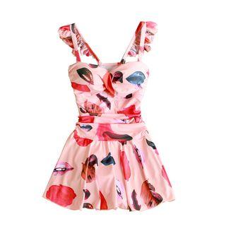 Couple Matching Printed Swim Dress / Swim Shorts