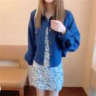 Loose-fit Jacket / Floral Print Sleeveless Dress
