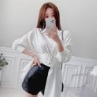Drop-shoulder Shirt With Wide Belt
