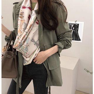 Epaulette-shoulder Pocket-detail Parka One Size