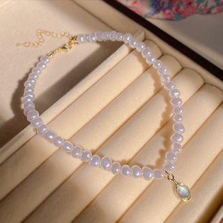 Faux Pearl Necklace X944 - Gold - One Size